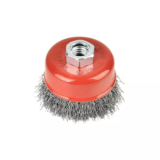 A A IN 60Pack Wire Wheel for Angle Grinder, 3 Inch Grinder Wire Wheel Brush with 5/8"-11 Threaded Arbor for Angle Grinder, 0.014'' Carbon Steel Crimped Wire Cup Brush for Rust,Corrosion,Paint Removal