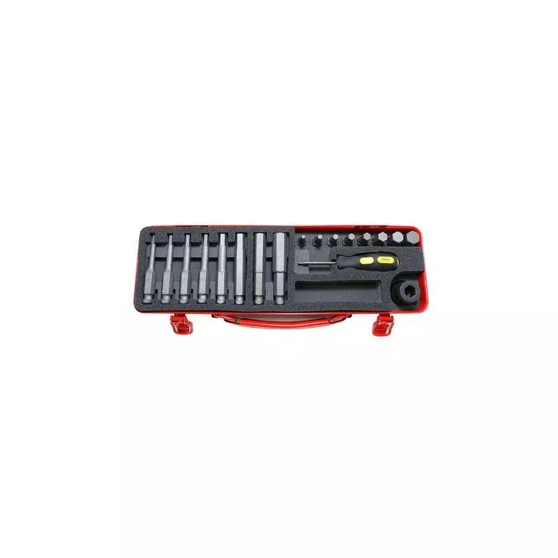 Ko-Ken 14210M Bit + Bit Holder Set 4-14mm Hex 18 pieces 1/2 Sq. Drive