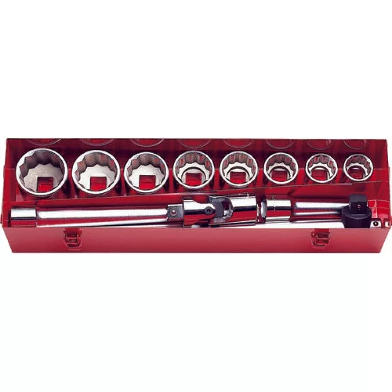 Ko-Ken 8200A 1 Inch Sq. Dr. Socket Set 12 Point 12 Pieces