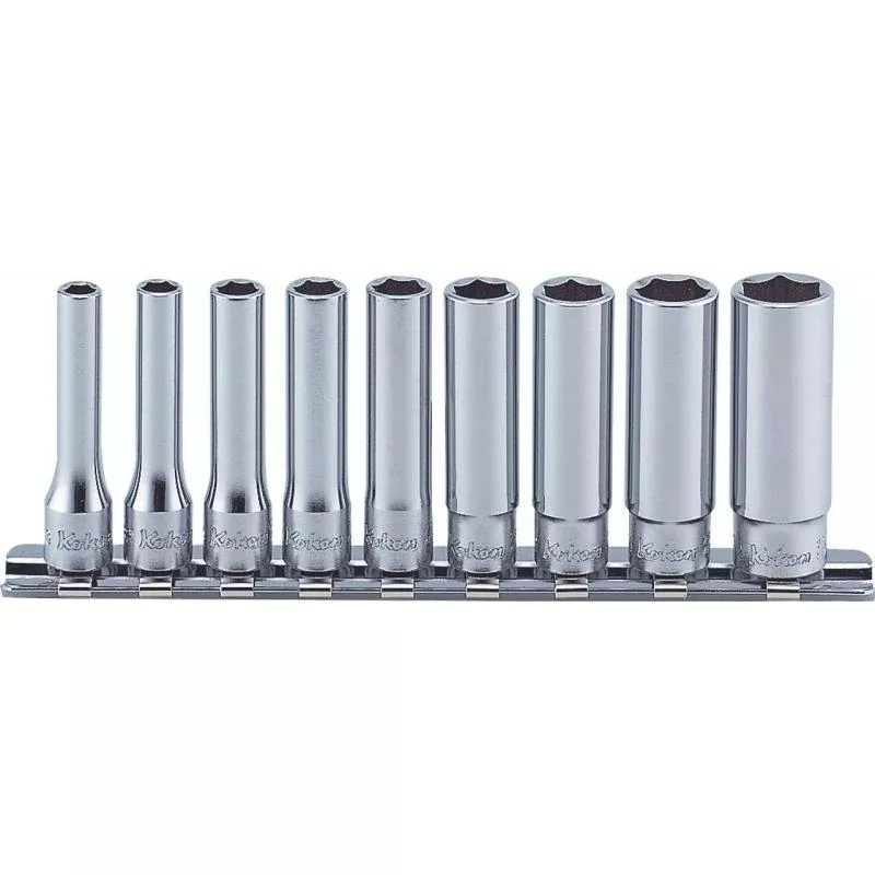 Ko-ken RS2305A/9 Hex 1/4"Sq. Dr. 12 Point Socket Set 3/16-1/2 Inch 9 Pcs