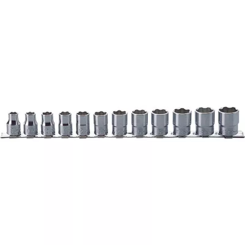 Ko-Ken RS3410M/12 3/8 Inch Sq. Dr. Socket set 8-19 mm Surface 12 Pieces