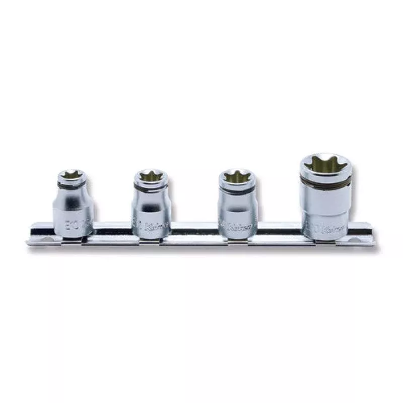Ko-Ken RS3425/4-2B 3/8 Inch Sq. Dr. Socket Set TORX E10-E20 Nut Grip 4 Pieces