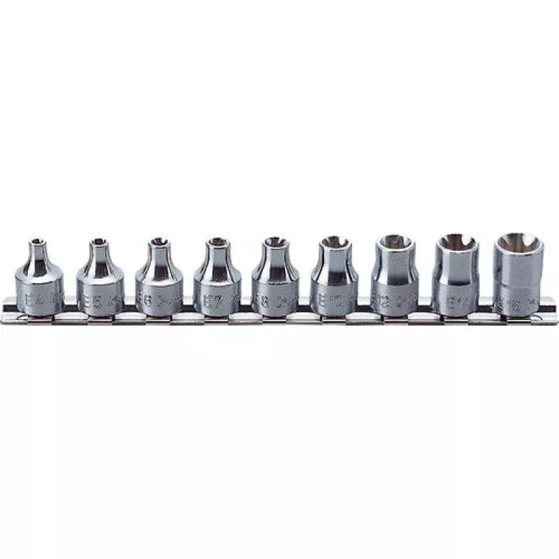 Ko-Ken RS3425/9 3/8 Inch Sq. Dr. Socket set TORX E4-E16 9 Pieces