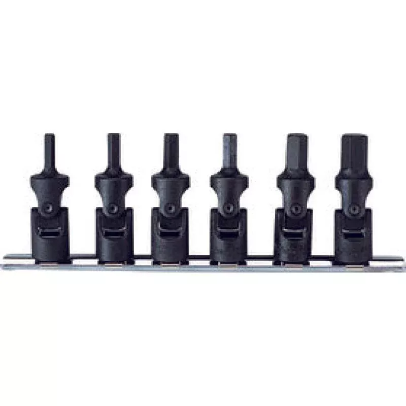 Ko-Ken RS3430M/6 3/8 Inch Sq. Dr. Universal Bit Socket set 5mm-12mm Hex 6 Pieces