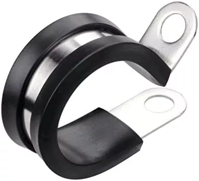 LOKMAN 20 Pack 3/4 Inch Stainless Steel Cable Clamp, Rubber Cushioned Insulated Clamp, Conduit Wire Holder Strap Clips for Tube, Pipe or Wire Cord Installation