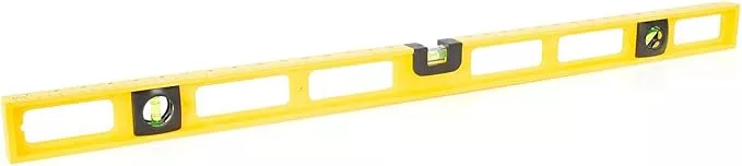Mayes 10100 Polystyrene 3 Foot Level, 36 Inch Level Made in the USA, Contractor, Plumber, and Carpenter Tools, Impact Resistant Frame, Three Vials, Accurate to .001 Inch, Won’t Scratch Work Surfaces