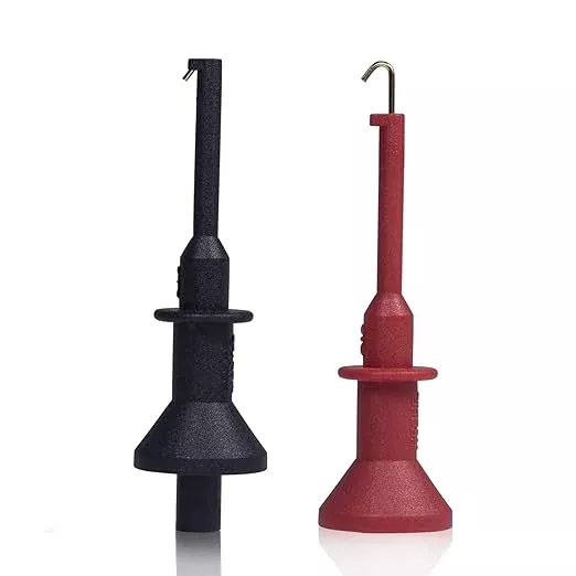 Mini Hook Test Clips, Mini Grabber Test Clips for M4 Plug Test Probe Test Lead Conversion Connection for Push-in Pen Tip