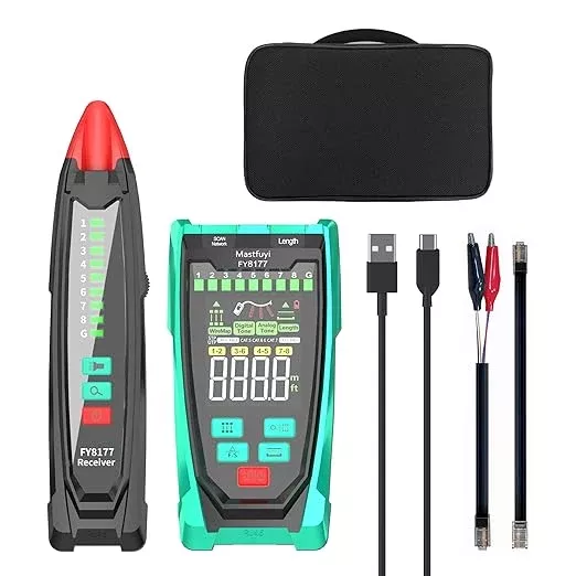 Network Cable Tester, Shielded Line Finder, Rechargeable Cable Tracer with Probe Tone, Multi-Function Wire Tracer, Ethernet LAN Network Cat5/6/7 Cable Maintenance Organizer, Telephone Line