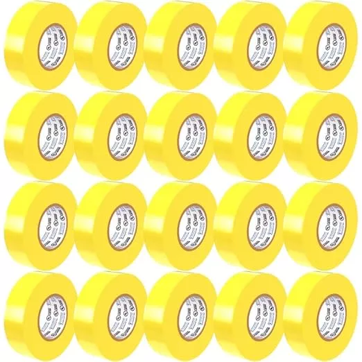 OHLECTRIC Professional Grade Vinyl Electrical Tape (20 Pack) Yellow - 7 Mil Thick Flame-Retardant, Heat & Weather Resistant 3/4 Inch x 60 Feet | Ideal for Contractors & Electricians