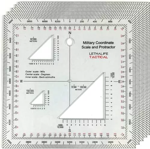 Pack of 5 Military Protractors for Land Nav