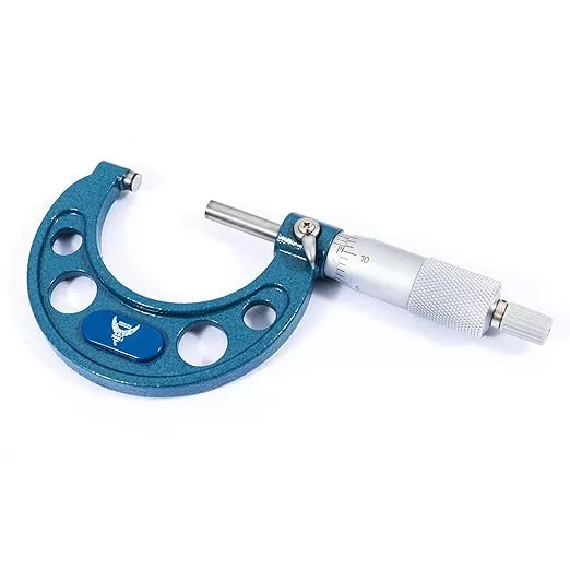 PEC Tools 1-2” Outside Micrometer, Industrial-Grade Precision Measuring Tool, Hardened Steel, High-Accuracy Micrometer with Ratchet Stop & Carbide-Tipped Measuring Faces for Machining & Engineering