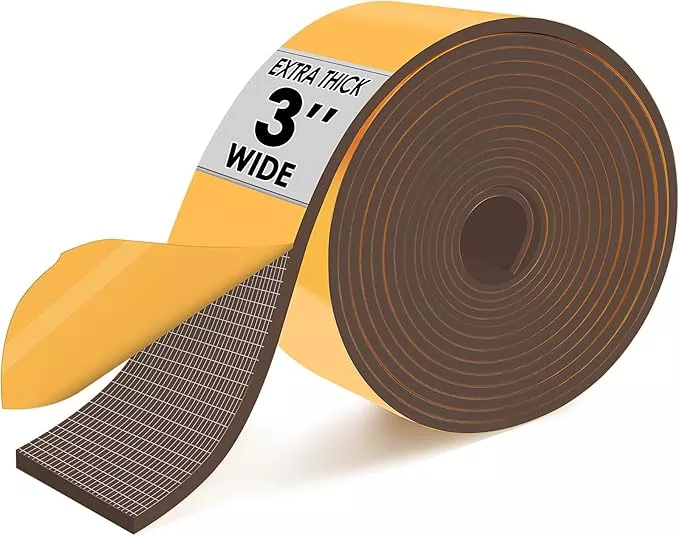 Pipe Insulation Tape, Outdoor Water Pipe Insulation Wrap, Foam Insulation Tape for Outdoor Pipes Winter Freeze Protection, Heat Tape for Water Pipes, Copper Pipes, PVC, AC Line, 2in x 15ft, Grey