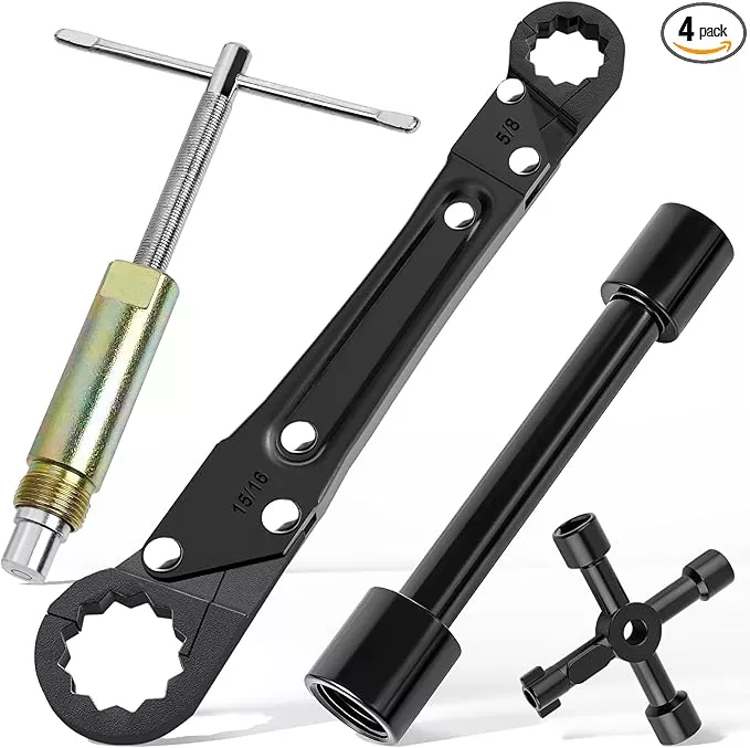 Plumbing Tools, Angle Stop Removal Tool with compression sleeve puller tool 1/2, Quick Repair Plumbing Wrench Kit for Installing/Removing Compression Rings, Nuts and Angle Stops