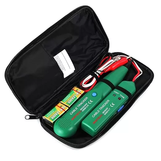 Proster Cable Tracker RJ11 RJ45 Wire Tracer Ethernet Tracker Telephone Tone Generator Line Toner Tester for Network Telephone Line Continuity Tester