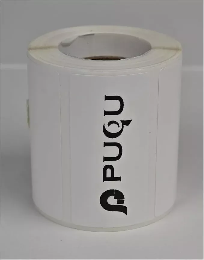 PUQU 30x15mm Direct Thermal Sticker Labels, Self-Adhesive All-Purpose Label Maker Tape, Compatible with AQ Series Label Printer, Refills Standard Laminated Office Labeling, 1 Roll of 400 Labels