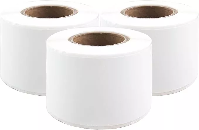 PUQU 30x70mm Direct Thermal Sticker Labels, Self-Adhesive All-Purpose Label Maker Tape, Compatible with AQ Series Label Printer, Refills Standard Laminated Office Labeling, 6 Rolls, 660 Labels