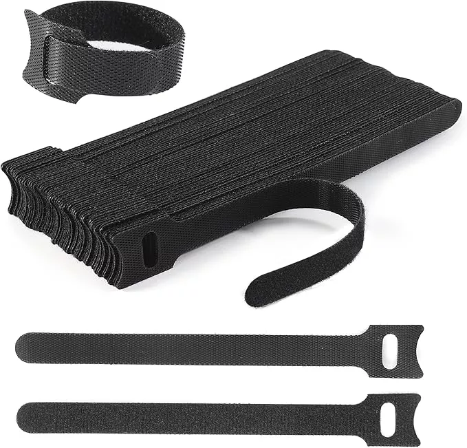 Reusable Cable Ties, 60 PCS 8 Inches Adjustable Cord Straps Wire Organizer Cord Wrap and Hook Loop Cable Management