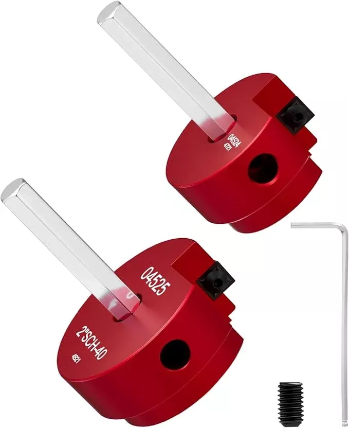 Saker PVC Pipe Reamer, PVC Fitting Saver with 1-1/2inch, 2inch Head, For SCH40, ABS Pipe,CPVC Perfect for Plumbing Repairs, Fits Standard 1/2" Drill