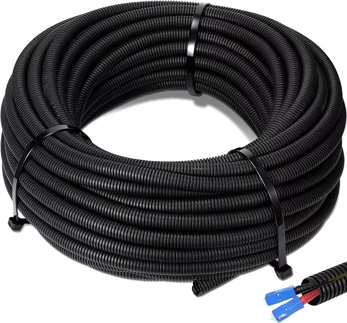 Sasylvia 2.5" x 5 ft Split Wire Loom Tubing Automotive Wire Loom Assortment Split Cable Sleeves Bulk Flexible Electrical Conduit Protective Kit