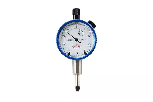 Shars 0.125" High Precision Dial Indicator, .0005" Graduation, AGD1 Travel Lug Back 303-3148 P]
