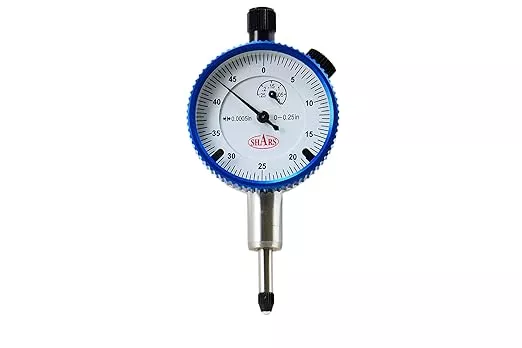 Shars 0.25" High Precision Dial Indicator, .0005" Graduation, AGD1 Travel Lug Back 303-3101A P]