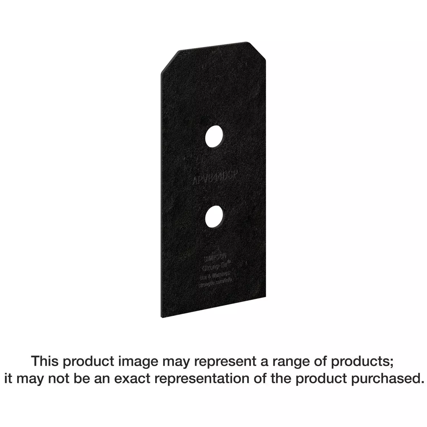 Simpson Strong-Tie APVB44DSP Outdoor Accents Avant Collection ZMAX, Black Post Base Side Plate for 4x, 2-Pack