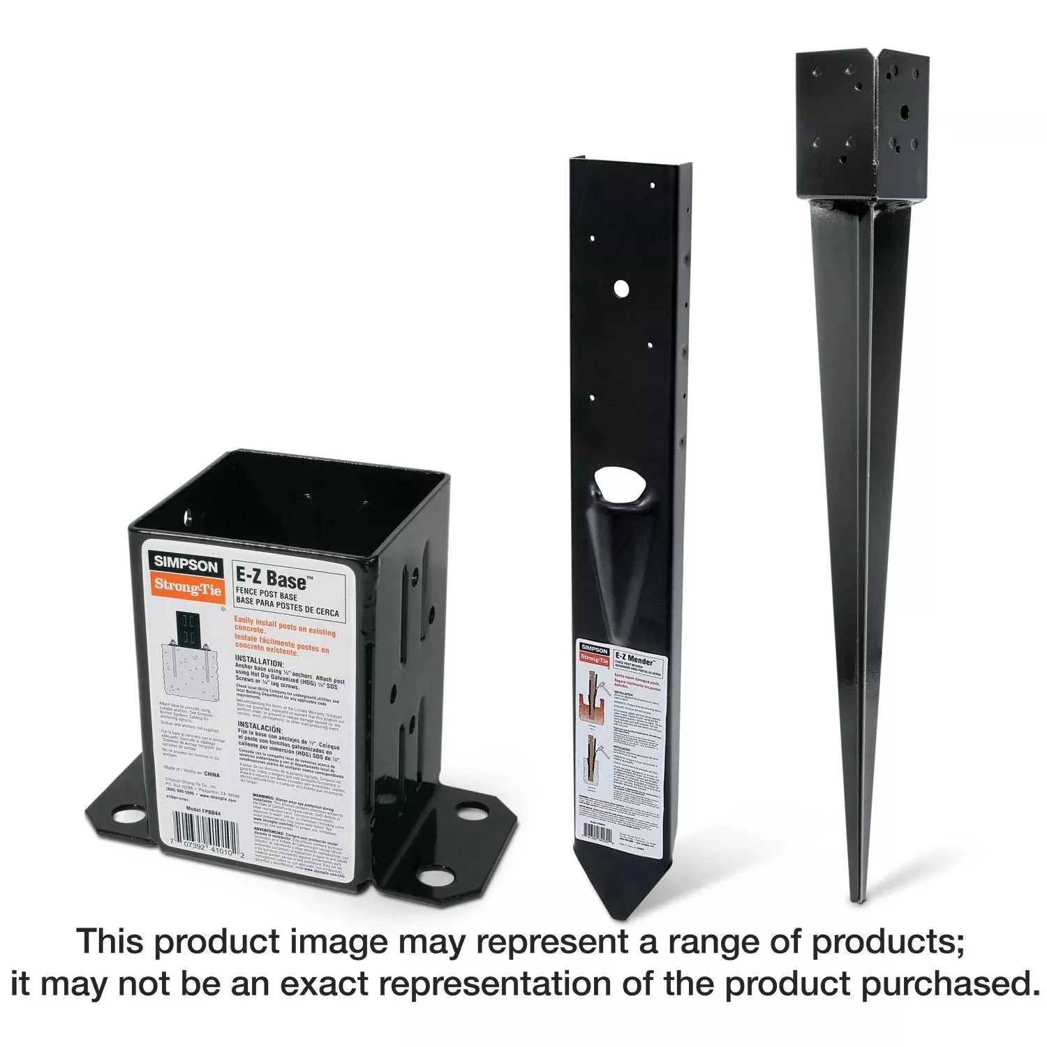 Simpson Strong-Tie FPBS44 E-Z Spike Black Powder-Coated Post-Base Spike for 4x4