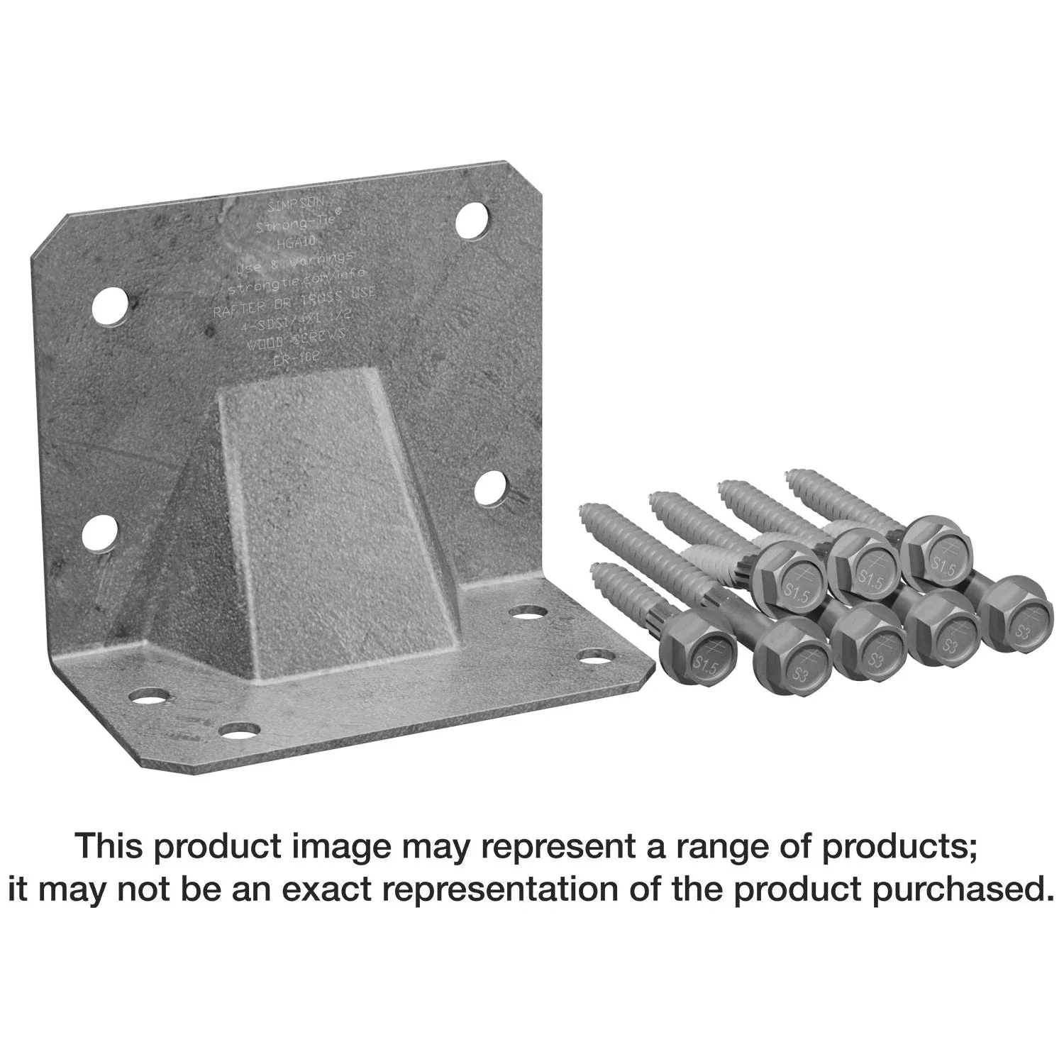 Simpson Strong-Tie HGA10KTHDG HGA Hot-Dip Galvanized Hurricane Gusset Angle with SDS Screws, 10-Pack