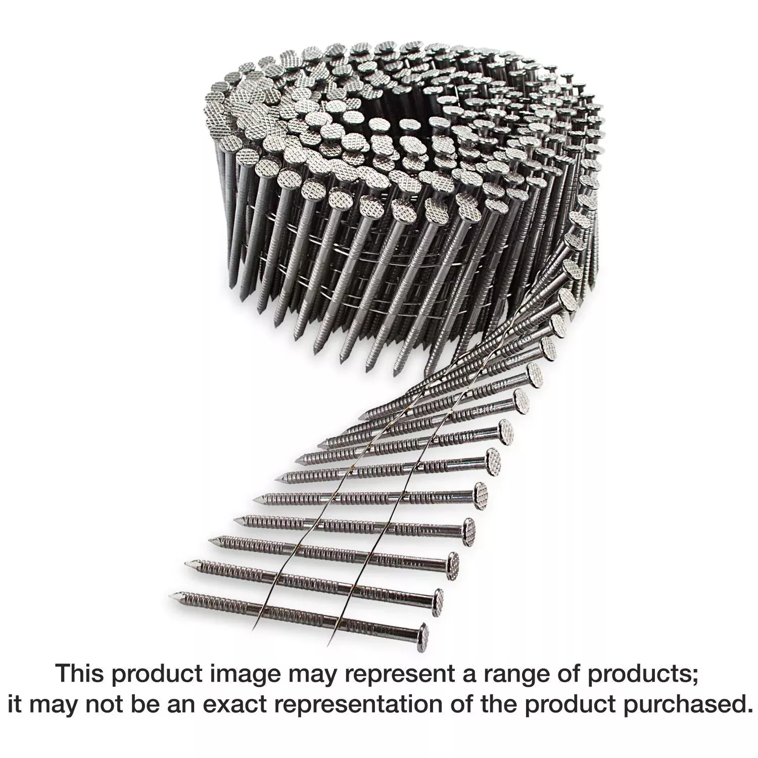 Simpson Strong-Tie S12A237PNB 15° Wire Coil, Full Round Head, Ring-Shank Decking/Framing Nail,2-3/8-in. x .113-in. Type 304, 3600-Pack