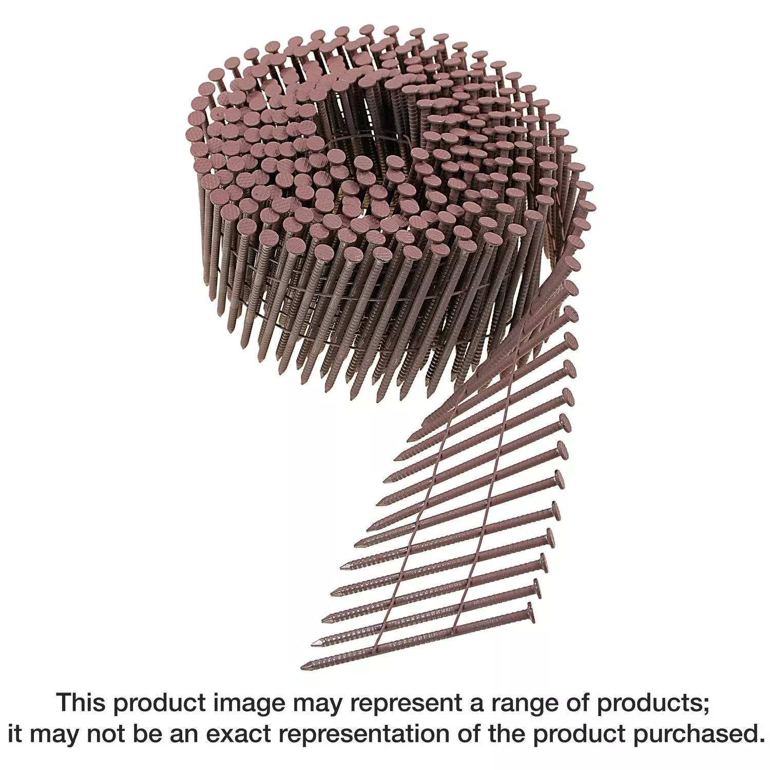 Simpson Strong-Tie S13A250CCS 15° Wire Coil, Painted Full Round Head, Ring-Shank Nail,2-1/2-in. x .092-in. Type 304, Sienna, 3600-Pack