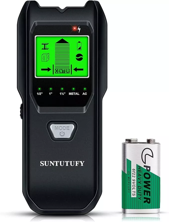 Stud Finder Wall Scanner - 5 in 1 Electronic Stud Detector with Upgraded Smart Sensor, Audio Alarm and HD LCD Display for the Center and Edge of Wood, AC Wire, Metal and Studs Detection(Frosted Black)