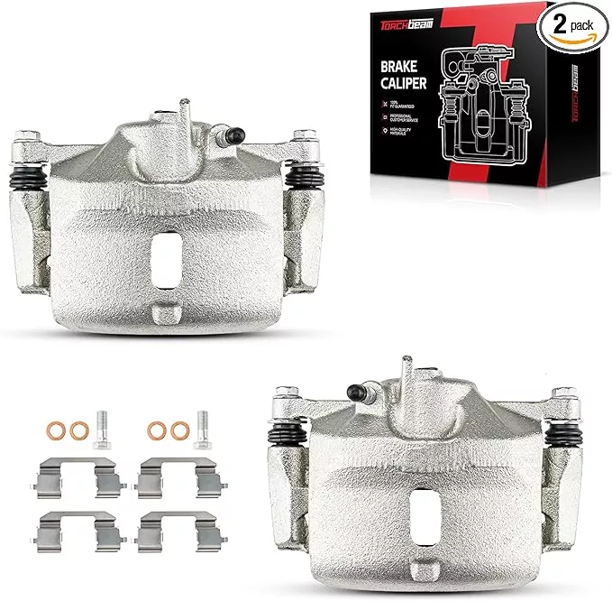 Torchbeam 2PCS Front Driver and Passenger Side Brake Caliper For Honda for 2006-2011 Civic 1.8L, 2001-2005 Civic 1.7L, 1996-2000 Civic 1.6L, Insight, Disc Brake Caliper Assembly # 19B1832+19B1833