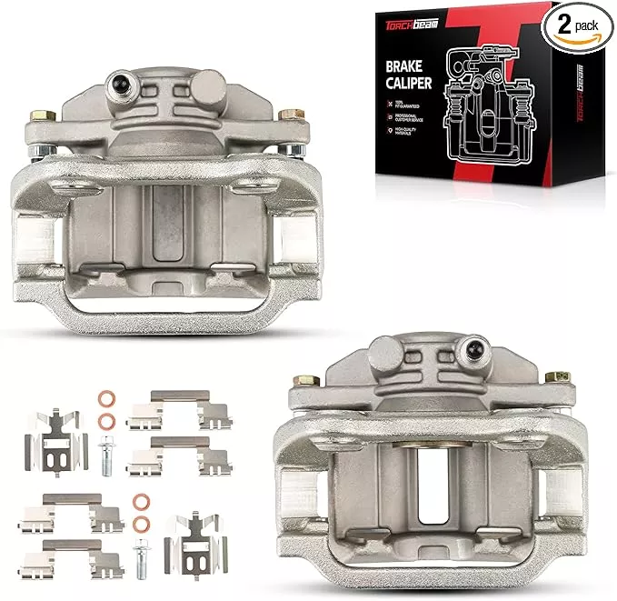 Torchbeam 2PCS Rear Driver and Passenger Side Brake Caliper for 2003-2004,2006 Silverado 1500, 2005 Silverado 1500, 2003-2004,2006 Sierra 1500, 2007 Silverado 1500 Classic, Replace #18B4854+18B4855