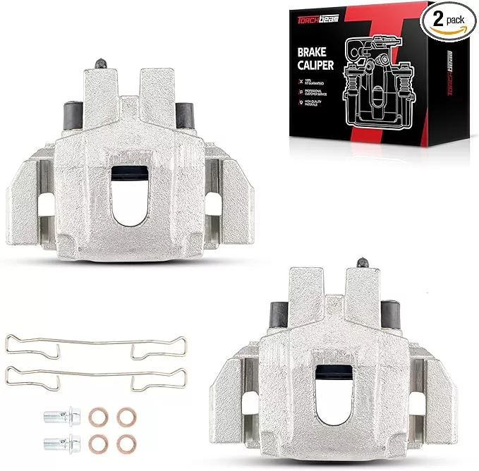 Torchbeam 2PCS Rear Driver and Passenger Side Brake Caliper for Jeep for 1999-2004 Grand Cherokee Disc Brake Caliper Assembly with Bracket Replace #18B4819+18B4818