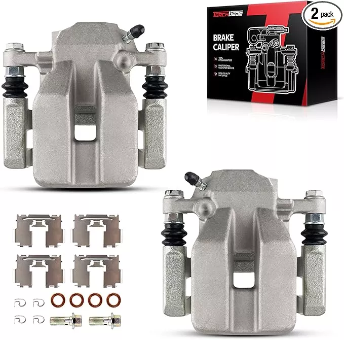 Torchbeam 2PCS Rear Driver and Passenger Side Brake Caliper for Toyota for 2006-2012 RAV4 Disc Brake Caliper Assembly with Bracket Replace #19B3192+19B3193