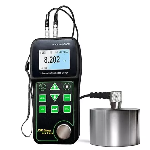 Ultrasonic Thickness Gauge Industrial-888X Echo-Echo Mode Measure Through Coating up to 19.685mils (500 microns) / Cast Iron Thickness Measurement/PC Connection (All Material)