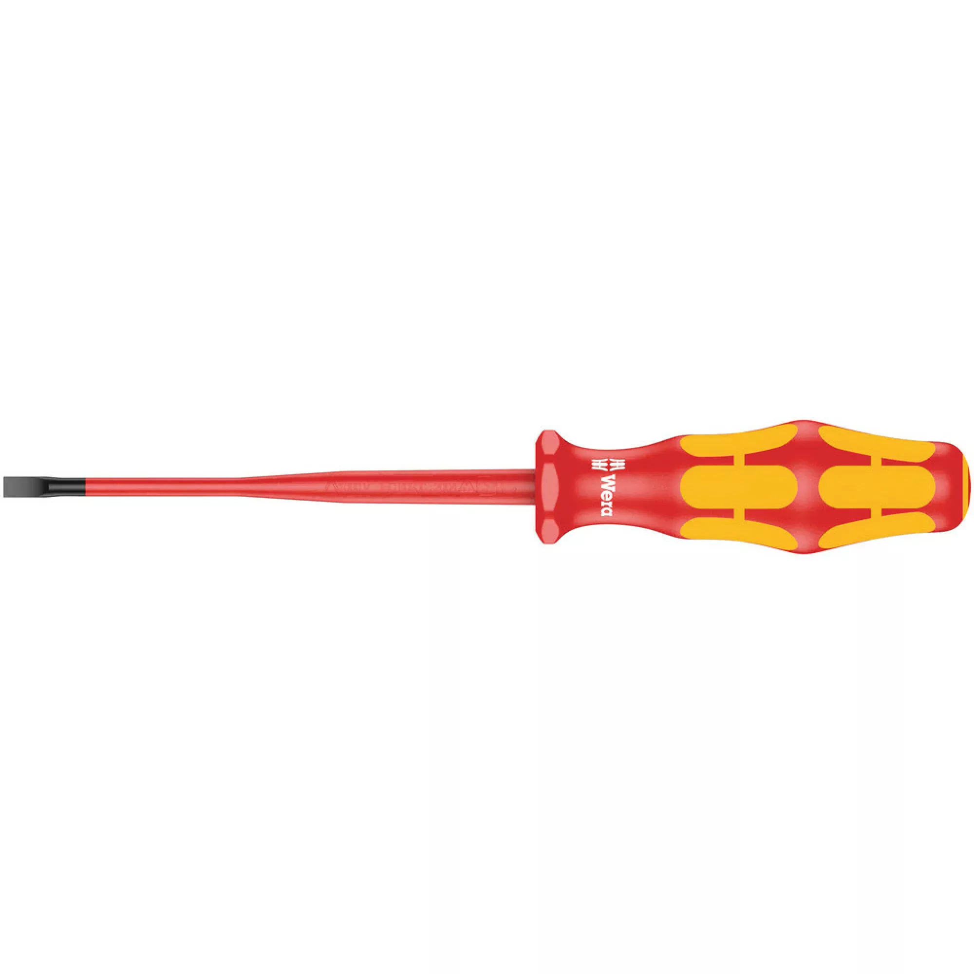 Wera 160 iSS VDE Insulated screwdriver with reduced blade and handle diameter for slotted screws, 0.8 x 4 x 100 mm