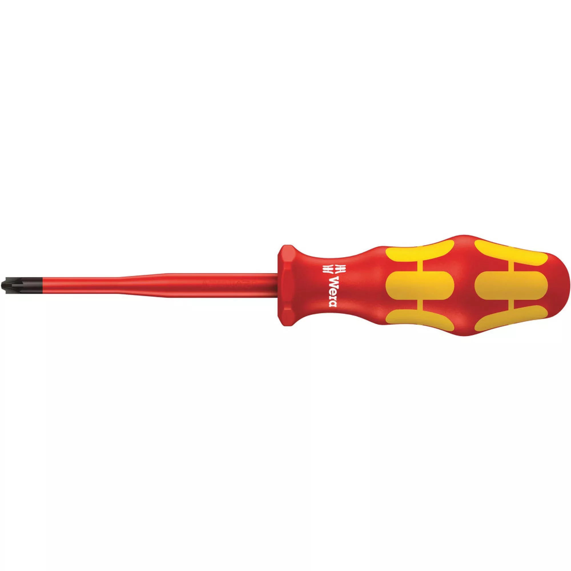 Wera 165 iS PZ/S VDE Insulated screwdriver with reduced blade diameter for PlusMinus screws (Pozidriv/slotted), # 1 x 80 mm