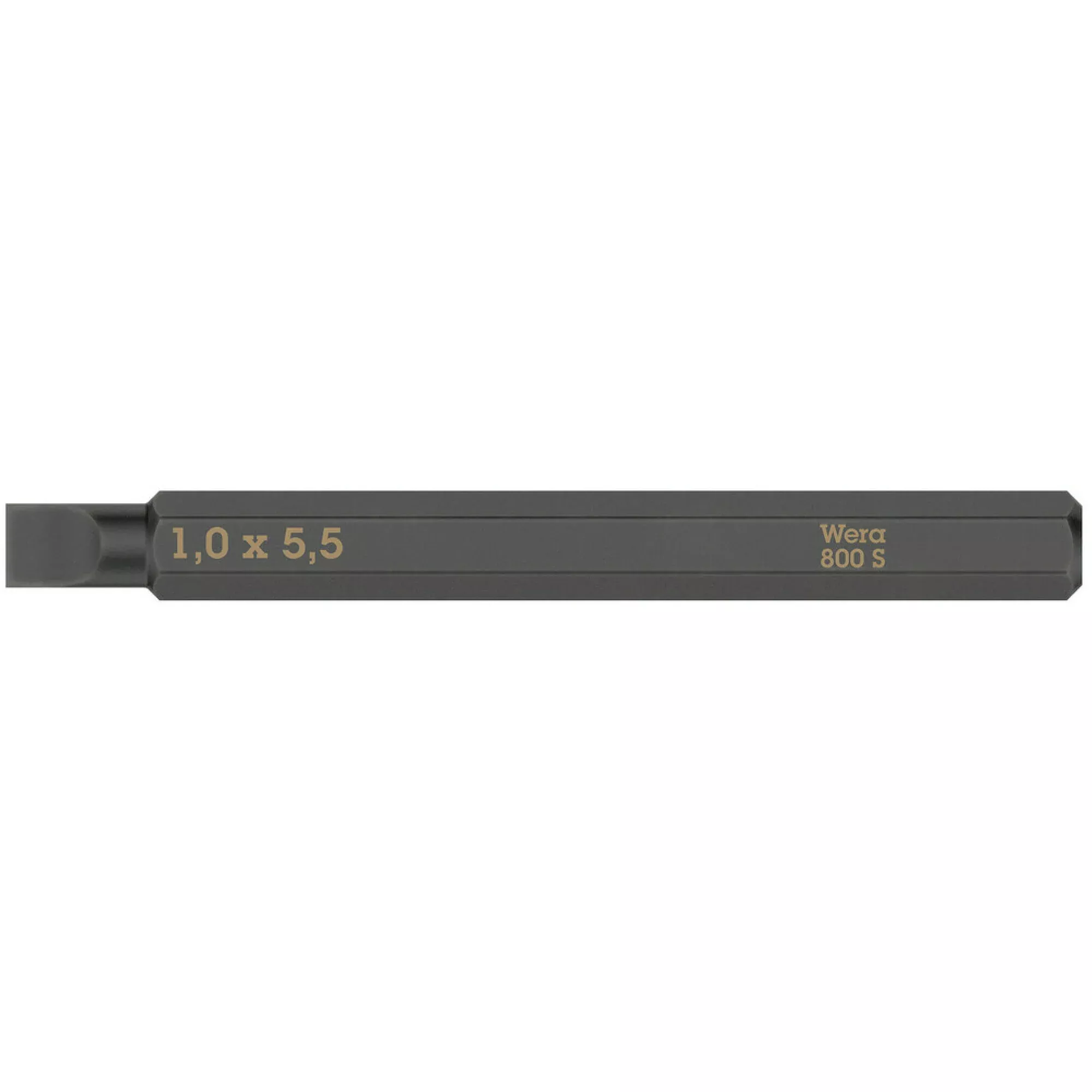 Wera 800 S Slotted bits for impact screwdrivers, 1 x 5.5 x 70 mm