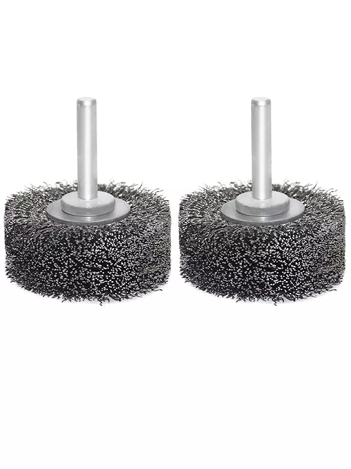 Wire Wheel Brush 2x7/8in for Drill 2Pack, Heavy Duty Carbon Steel Wire Brushes for Rust,Paint,Oxides,Corrosion Removal 1/4in Shank Drill Rotary Attachment