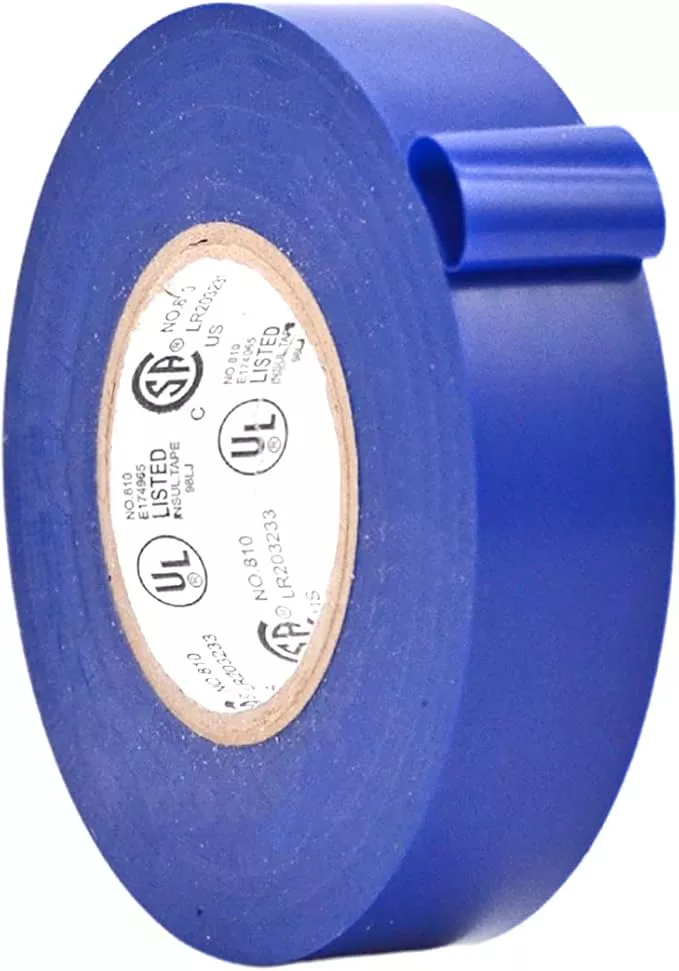 WOD ETC766 Professional Grade General Purpose Blue Electrical Tape UL/CSA Listed core. Vinyl Rubber Adhesive Electrical Tape: 3/8 inch X 66 ft - Use at No More Than 600V & 176F (Pack of 10)