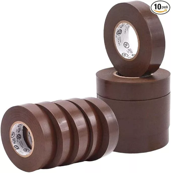WOD ETC766 Professional Grade General Purpose Brown Electrical Tape UL/CSA Listed core. Vinyl Rubber Adhesive Electrical Tape: 3/4inch X 66ft. - Use at No More Than 600V & 176F (Pack of 1)