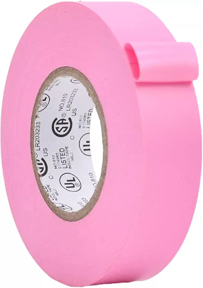 WOD ETC766 Professional Grade General Purpose Pink Electrical Tape UL/CSA Listed core. Vinyl Rubber Adhesive Electrical Tape: 3/4inch X 66ft. - Use at No More Than 600V & 176F (Pack of 1)