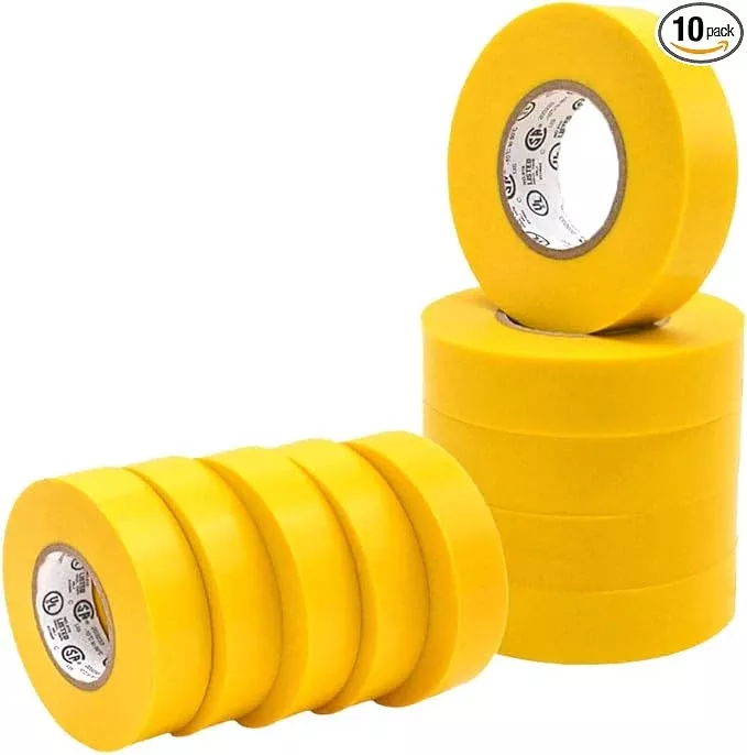 WOD ETC766 Professional Grade General Purpose Yellow Electrical Tape UL/CSA Listed core. Vinyl Rubber Adhesive Electrical Tape: 3 inch X 66 ft - Use at No More Than 600V & 176F (Pack of 1)