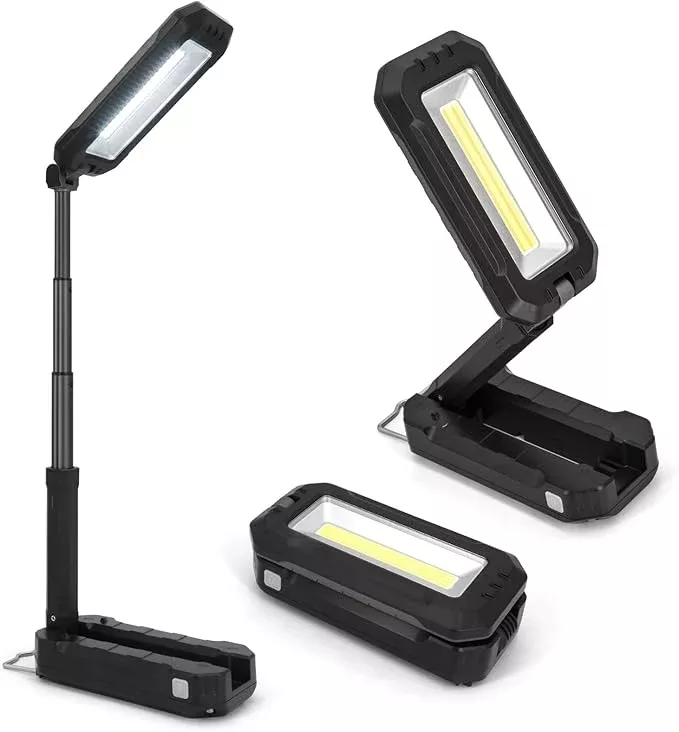 Work Light, Portable LED Work Lights, 7000mAh Rechargeable Camping Lights,1200 Lumens Magnetic Work Light for Job Site,Emergency and Camping (Black)