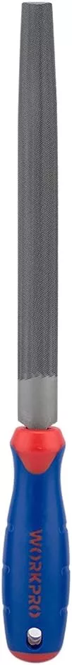 WORKPRO W051003 8 In. Half Round File, Durable Steel File for Concave, Convex & Flat Surfaces, Comfortable Anti-Slip Grip, Double Cut & Single Cut, Tool Sharpener for Pro's and DIY (Single Pack)