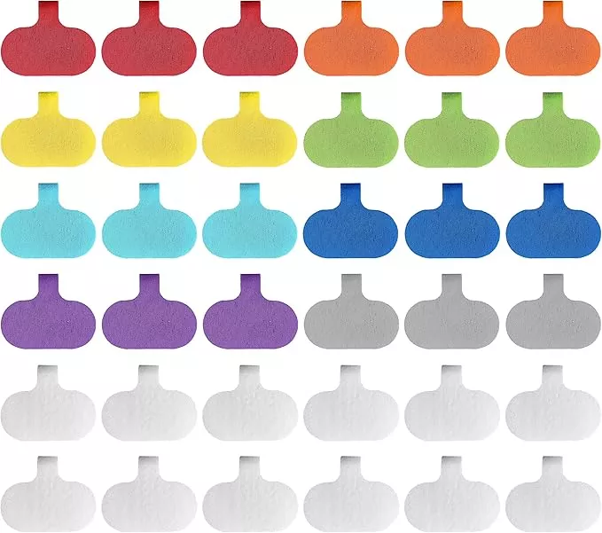 Wrap-It Storage - Cable Labels - Oval, Multi-Color (36 Pack) - Write-On Wire Tags for Cord Identification with Power Strips Behind Desks and TVs