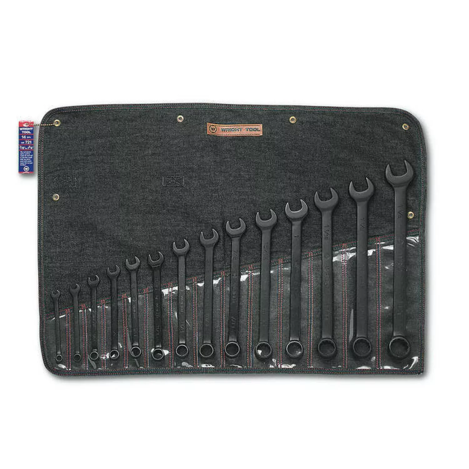 Wright Tool 721 Black 12 Pt. Combination Wrench Set 14 Piece