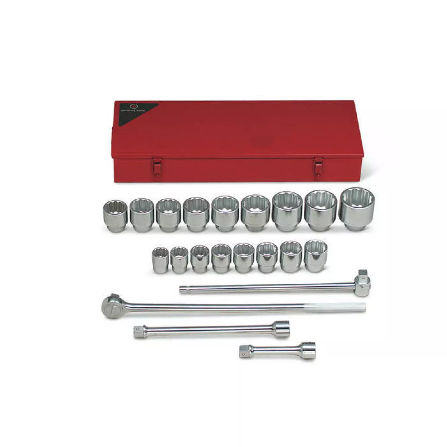 Wright Tool 821 1" Drive 12 Point Standard Socket Set 21 Pc