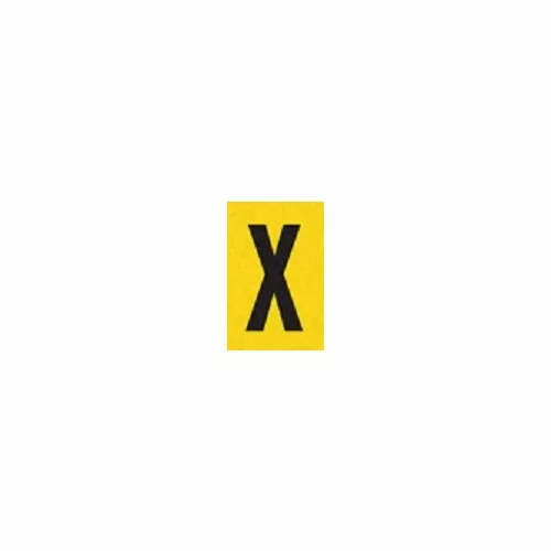 XREFLECTIVE LETTER, 1 inch X1.5 inchBLACK ON YELLOW PACK OF 25